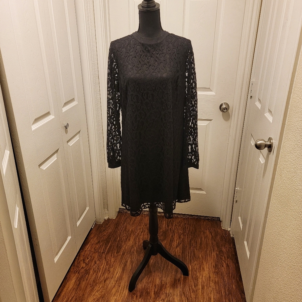 CeCe Lace Long Sleeve Bow Dress